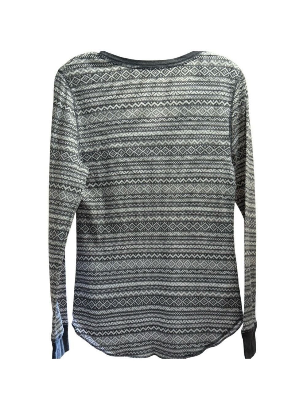 Old Navy Women's Grey Striped Thermal Sleep Shirt Large - Picture 5 of 8